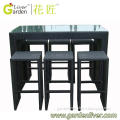 outdoor high aluminum bar table and chair resin wicker